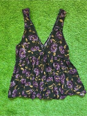 American Eagle Floral Babydoll Tank Top Small